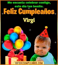 GIF Meme de Niño Feliz Cumpleaños Virgi